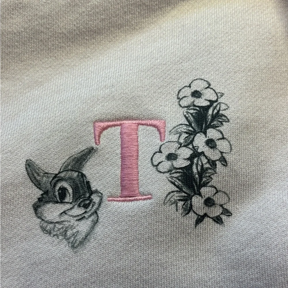 Uniqlo UT Disney Bambi Thumper Sketchbook Oversized Crewneck Lilac XL - Picture 7 of 11